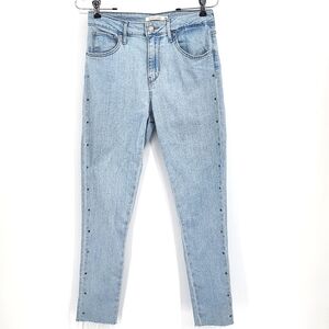 Levi's Jeans 721 High Rise Skinny Womens Size 28 x 30 Light Blue Wash Studded